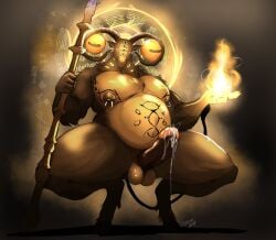 2025 anthro artist_name balls belly big_belly bodily_fluids bovid brown_body brown_fur caprine caprine_demon crouching cum demon detailed_background disembodied_eyes ejaculation elden_ring elden_ring_nightreign elemental_manipulation fire fire_manipulation fromsoftware fur genital_fluids genital_piercing genitals goat goat_demon hi_res holding_object holding_staff hooves horizontal_pupils horn libra_creature_of_night male mammal mapachadonny moobs multi_eye nipple_piercing nipples nude orgasm overweight penis penis_piercing piercing pupils ring_piercing shadow signature solo staff tail tail_tuft text thick_thighs tuft unusual_anatomy yellow_eyes
