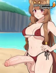 1futa 2025 ai_generated animal_ears artist_name average_breasts bangs beach bikini blue_sky breasts brown_hair bust chest cock covered_nipples day dick erection eyebrows_visible_through_hair foreskin foxenpai futanari hand_on_hip hi_res high_quality high_resolution highres huge_cock large_penis large_testicles long_hair medium_breasts navel newhalf normal_breasts outdoors patreon patreon_username penis precum raccoon_ears raccoon_tail raphtalia sky solo stable_diffusion sweat swimsuit tail tate_no_yuusha_no_nariagari testicles trembling twitching_penis uncensored veins veiny_penis watermark