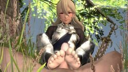 1boy 1girls 3d animated barefoot corrin_(fire_emblem) corrin_(fire_emblem)_(female) erection feet female fire_emblem fire_emblem_fates foot_fetish foot_focus footjob jinouga97 looking_at_viewer male manakete no_sound penis source_filmmaker straight toes video