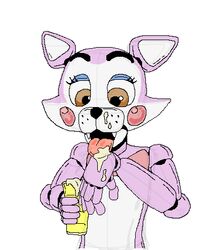 animatronic anthro brown_eyes cindy_(fnac) fazbear_fanverse five_nights_at_candy's fleshlight holding_object licking_cum solo