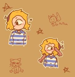 1_eye art autism crazy cute female hair_blonde hamantha jack_stauber male meat penis penis_on_face