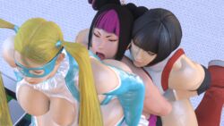 3d 3girls animated ass ass_worship big_ass big_breasts black_hair blonde_hair bouncing_breasts capcom female female_only gif huge_ass juri_han kishi licking_ass rainbow_mika street_fighter street_fighter_v thick_ass thick_thighs threesome wrestling_outfit yamato_nadeshiko yamato_nadeshiko_(street_fighter) yuri