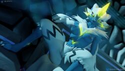absurd_res animal_humanoid anthro ass athletic athletic_female big_butt erect_nipples felid felid_humanoid feline female fur generation_7_pokemon glowing glowing_markings hi_res humanoid legendary_pokemon looking_at_viewer mammal mammal_humanoid markings nintendo nipples nude nude_anthro nude_female pokemon pokemon_(species) samtrix slim small_waist solo tail thick_thighs white_body white_fur yellow_eyes zeraora