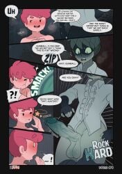 2boys absurd_res adventure_time big_penis cock_shock comic comic_page duo english_text erection funny gay green_skin hunter_wizard male male/male male_only nervous nervous_sweat patreon_username penis penis_awe penis_slap pink_hair pink_skin prince_gumball ra4s rule_63 shocked surprised sweat sweating tagme text twink uncensored veiny_penis yaoi