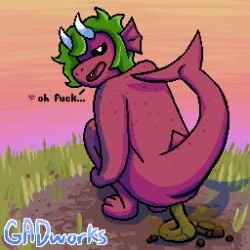 feces_on_ground feces_pile nude_male original original_artwork original_character outdoors outside scat scatplay shitting urine urine_stream watersports