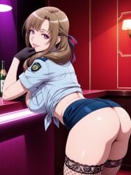 ai_generated anime anime_girl anime_milf anime_style bent_over big_ass big_breasts big_butt breasts cleavage female gloves indoors mature_female mature_woman milf mommy mother no_panties oosuki_mamako police_uniform policewoman rear_view robotkesh seductive seductive_look seductive_smile showing_ass solo solo_female stockings teasing thick_thighs tsuujou_kougeki_ga_zentai_kougeki_de_ni-kai_kougeki_no_okaasan_wa_suki_desu_ka? uniform upskirt wide_hips