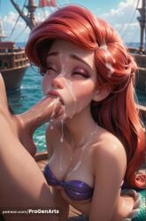 1boy 1boy1girl 1girls ai_generated ariel ariel_(the_little_mermaid) artist_name bandeau bare_shoulders bikini bikini_top_only blowjob boat breasts cleavage closed_eyes cloud collarbone cum cum_in_mouth cum_on_body cum_on_breasts cum_on_hair day disney disney_princess erection eyelashes eyeshadow facial fellatio gumroad_username hi_res lips long_hair makeup male_pubic_hair mascara medium_breasts mermaid monster_girl nose ocean oral outdoors patreon_username penis progenarts pubic_hair realistic red_hair ship sky solo_focus straight strapless strapless_bikini swimsuit testicles the_little_mermaid the_little_mermaid_(1989_film) uncensored veins veiny_penis water watercraft watermark web_address
