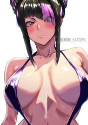1girls adult adult_female almost_naked almost_nude bare_arms bare_belly bare_breasts bare_chest bare_midriff bare_shoulders bare_skin bare_tits belly big_breasts black_hair black_hair_female blue_eyes blue_eyes_female blush blush_face blushing_at_viewer blushing_female breasts breasts_apart busty busty_female busty_girl capcom collarbone diagonal_bangs digital digital_art digital_drawing digital_drawing_(artwork) digital_media digital_media_(artwork) embarrassed embarrassed_exposed_female embarrassed_expression embarrassed_female embarrassed_nude_female exposed_arms exposed_belly exposed_breasts exposed_chest exposed_midriff exposed_shoulders exposed_skin exposed_tits eyebrows_visible_through_hair female female_focus female_only flustered flustered_female hair_bun hair_over_one_eye heterochromia high_resolution highres huge_boobs huge_breasts inframammary_fold juri_han large_boobs large_breasts lean_figure lips looking_at_viewer looking_down looking_down_at_viewer mature mature_female midriff mostly_nude multicolored_hair naked naked_female naked_woman narrow_waist nearly_nude nipple_bulge nipples nude nude_female nudity plump_breasts practically_nude purple_eyes purple_eyes_female purple_hair purple_hair_female resting_breasts sdbh_satopu shiny_breasts shiny_hair shiny_nipples shiny_shoulders shiny_skin short_hair shoulders sidelocks simple_background slender_body slender_waist slim_waist solo standing street_fighter twin_buns underboob upper_body white_background