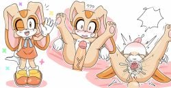 ahe_gao anthro blush bodily_fluids breasts cream_the_rabbit cub cum cum_from_vagina cum_in_pussy cum_inside female lagomorph leporid mammal pussy rabbit sega small_breasts sonic_(series) sonic_the_hedgehog_(series) surjang tagme tongue_out young younger_female