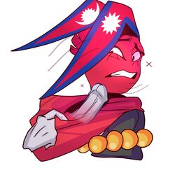 anon blue_hair blush_stickers chosentragedy countryhumans nepal nepal_(countryhumans) penis red_body red_hair red_skin refusal shy white_hair