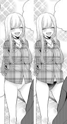 crappydecens greyscale kitagawa_marin manga manga_page necklace no_panties no_pants nude_filter smiling sono_bisque_doll_wa_koi_wo_suru
