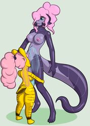 absurd_res ambiguous_penetration animal_humanoid anthro apizzatrash breasts dragon dragon_humanoid duo fellatio female gastropod gastropod_humanoid genitals gynomorph hair hi_res humanoid intersex intersex/intersex kela_ariolima mollusk mollusk_humanoid mutual_penetration octavia_(limebreaker) oral penetration penile penis pulling_hair sex side_boob size_difference slug_humanoid stomach_bulge touching_hair x-ray