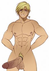 1boy bara big_balls big_penis cock_ring gay male_only muscle presenting presenting_penis ryee sky_(winx_club) winx_club yaoi