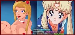 bent_over bishoujo_senshi_sailor_moon blonde_hair blue_eyes clothing collar medium_breasts meme nipple_covers nipple_pasties outfit panties sailor_moon sailor_moon_redraw_challenge sailor_senshi_uniform thekaosdark thong usagi_tsukino