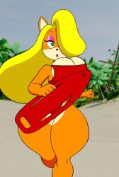 1girls animated bandicoot big_breasts bimbo blonde_hair bouncing_breasts breasts crash_(series) duo erect_nipples eyeshadow female furry green_eyes hair lifeguard lipstick loop makeup mammal marsupial running shorter_than_10_seconds swimsuit tagme tansau tawna_bandicoot thick_thighs thighs vertical_video video video_games wide_hips