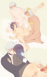 2boys a9864678 abs absurdres after_anal alternate_costume anal ancient_greek_clothes ass back bad_id bad_pixiv_id bishounen black_choker bottomless breasts carrying censored che_(path_to_nowhere) chief_(path_to_nowhere) chinese_text choker clone collar commentary_request earrings female female_chief_(path_to_nowhere) female_pubic_hair french_kiss glasses grabbing_another's_breast greco-roman_clothes groping group_sex highres jewelry kissing leg_up male_pubic_hair missionary mmf_threesome mr._fox_(path_to_nowhere) multiple_boys nail_polish nipple_stimulation nipple_tweak nude one_eye_closed path_to_nowhere penis penis_on_face pointless_censoring pubic_hair pussy sex spread_pussy straight threesome translation_request vaginal_penetration white_hair