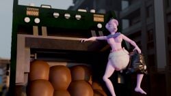 3d abdl absurd_res absurd_resolution bib blender blender_(artwork) blender_cycles breasts breasts_out diamond_tiara_(mlp) diaper diaper_fetish diaper_only friendship_is_magic garbage_truck hasbro hypnosis mind_control my_little_pony spiral_eyes trash_bag used_diaper