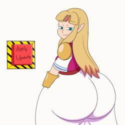 animated ass ass_expansion ass_in_dress big_ass blonde_hair blue_eyes blush bottom_heavy expansion growth huge_ass looking_at_viewer mechspazer nintendo pointy_ears princess_zelda smile super_smash_bros. the_legend_of_zelda thick_thighs wide_hips zelda_(a_link_between_worlds)