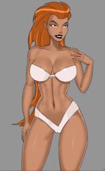 1girls big_breasts bikini breasts cameltoe claire_selton cleavage dc dc_comics dcau drawingthings12 edited fire game_cg long_hair navel orange_hair red_eyes solo solo_female something_unlimited sunsetriders7 superman:_the_animated_series superman_(series) very_long_hair volcana_(dc) white_bikini