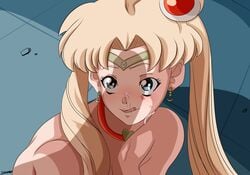 artist_request bishoujo_senshi_sailor_moon blonde_hair blue_eyes cock_hungry cum cum_on_face cum_on_nose female licking_lips long_twintails looking_at_penis meme penis_awe penis_shadow sailor_moon sailor_moon_redraw_challenge sailor_senshi_uniform signature tiara usagi_tsukino