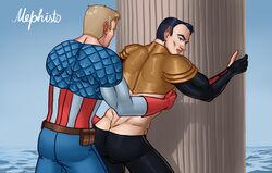 2boys anal avengers big_penis captain_america costume cum cum_inside gay male male_only marvel marvel_comics masturbation mephisto mephisto(artist) muscles namor penis sperm steve_rogers superhero tights yaoi