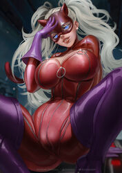 ann_takamaki atlus big_breasts blonde_hair blue_eyes bodysuit evasolo female female_only fully_clothed human long_hair megami_tensei pale_skin persona persona_5 phantom_thief_suit sega solo solo_female solo_focus twintails