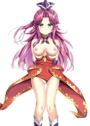 angela angela_(seiken_densetsu_3) angela_(trials_of_mana) breasts female green_eyes nipples purple_hair pussy seiken_densetsu seiken_densetsu_3 solo tagme trials_of_mana