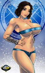 1girls big_breasts brown_hair carbertartwork daisy_johnson female female_only human light-skinned_female light_skin marvel marvel_comics nipples quake_(marvel) s.h.i.e.l.d. short_hair solo solo_female solo_focus