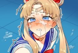 bishoujo_senshi_sailor_moon blonde_hair blue_eyes blush clothing cum cum_on_face dazed defeated drooling female meme sailor_moon sailor_moon_redraw_challenge sailor_senshi_uniform trembling tsu_(lovesick1964) usagi_tsukino