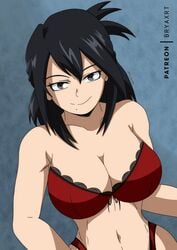 big_breasts black_eyes black_hair bra bryaxrt cleavage female female_only heroine long_hair looking_at_viewer mature_female milf my_hero_academia nana_shimura solo solo_female solo_focus