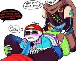 3boys blush cap cum error_sans_(fan_character) errortale fan_character fresh_sans gay glasses incest ink_sans_(fan_character) rainbow_penis red_penis sans threesome undertale undertale_fanfiction yaoi