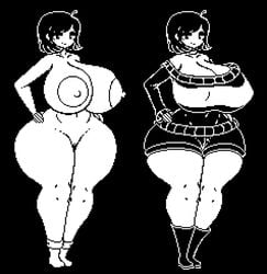 1girls 2d chara choker female female_only huge_ass huge_breasts human human_female human_only pixel_art solo the_absolute undertale undertale_(series) video_game video_games