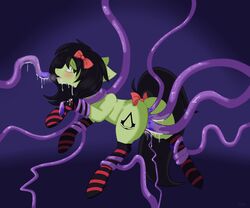 absurd_res accessory anonymous_artist black_hair bodily_fluids clothing cum cum_in_mouth cum_in_pussy cum_inside earth_pony emerald_blade_(oc) equid equine fan_character female forced friendship_is_magic genital_fluids green_body green_eyes green_skin hair hair_accessory hasbro hi_res horse legwear mammal my_little_pony open_mouth penetration pony rape ribbons solo spread_legs spreading stockings tentacle tentacle_rape tentacle_sex vaginal_penetration vaginal_penetration