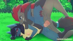 1boy 1boy1girl 1girls 2017 2d 2d_(artwork) 2d_animation 2d_artwork animated animation anthro anthro_penetrated anthro_penetrating_anthro anthrofied blue_eyes breasts canine chest_spike dated digital_media_(artwork) eipril female female_lucario female_pokemon femsub fox fur furry game_freak generation_4_pokemon generation_5_pokemon hair_over_one_eye half-closed_eyes hand_spike interspecies larger_male lucario male male/female male_pokemon male_pokemon/female_pokemon male_zoroark maledom nintendo no_sound outdoors patreon patreon_url penis pokémon_(species) pokemon pokemon_(species) pokemon_bw pokemon_dppt pussy red_eyes sex short_playtime shorter_than_30_seconds size_difference smaller_female source_request spikes spikes_(anatomy) straight text url video video_game video_games watermark zoroark