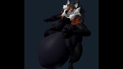 3d 4_breasts animated anthro anthro_pred artist_request belly_bulge big_breasts black_body black_fur black_nipples furry furry_female furry_only furry_pred no_sound swallowing tagme video vore wolf yellow_eyes