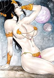 1girls 2018 a_princess_of_mars arm_bands barsoom belly_button big_breasts black_hair black_lips black_lipstick breasts busty cleavage closed_eyes crown curvaceous curvy dated deimos dejah_thoris dynamite_comics earrings ed_benes_studio female female_only grey_skin human jewelry john_carter john_carter_of_mars large_breasts leonardo_lourenco loincloth long_hair mars midriff moon navel pale_skin panties pasties phobos pink_loincloth pink_panties pinup signature smile smiling solo space star stars stomach thick_thighs thighs voluptuous