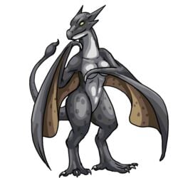 1girls alpha_channel big_breasts breasts claws covering_breasts dragon dragoness female female_only final_fantasy final_fantasy_vi grey_skin nude oniontrain scalie solo solo_female standing tail thick_thighs transparent_background wide_hips wings yellow_eyes