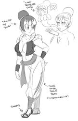 1girls black_and_white bulchi bulma_briefs chichi dragon_ball female female_only funsexydragonball fusion ghost hypothetical_fusion metamoran_clothing milf solo super_ghost_kamikaze_attack tagme