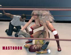 3d 3d_(artwork) asian asuka_(wwe_diva) celebrity charlotte_flair futa_on_futa futa_only futanari interracial juyan16 mastodon wrestling wrestling_outfit wrestling_ring wwe wwe_diva wwe_divas