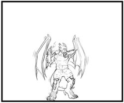 anthro dragon growth lethias macro male male_only minnigan muscle_growth muscular muscular_male scales solo wings