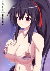 1girls akeno_himejima big_breasts bikini breasts bryaxrt cartoony demon demon_girl female female_only high_school_dxd humanoid indigo_hair long_hair looking_at_viewer magenta_eyes smile solo