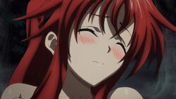 1boy 1girls animated animated_gif areolae blush breasts closed_eyes demon_girl fingering gif gloves high_school_dxd high_school_dxd_born hyoudou_issei large_breasts nipples red_hair rias_gremory