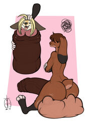 4_toes after_vore ambiguous_gender ambiguous_prey annoyed anthro anthro_on_anthro anthro_pred anthro_prey ass balls big_balls big_butt big_penis black_nose blonde_hair brown_body brown_fur brown_hair brown_penis canid canine cock_vore crossed_arms cutaway dipstick_ears duo erection fennec flaccid floppy_ears foreskin foshu_(character) fox freckles_(artist) fur genitals hair half-closed_eyes hand_on_head huge_balls huge_cock humanoid_genitalia humanoid_penis interspecies lagomorph larger_male larger_pred leg_markings leporid long_ears long_foreskin looking_at_viewer looking_back male male/ambiguous male_pred mammal markings monotone_hair multicolored_ears narrowed_eyes nude open_mouth open_smile partially_retracted_foreskin paws penile penis pink_background rabbit rear_view sequence short_hair simple_background sitting sitting_on_balls size_difference small_waist smaller_ambiguous smaller_anthro smaller_prey smile socks_(marking) soft_vore soto_(character) toes tongue tongue_out uncut vore wide_hips willing_vore