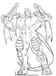 anthro black_and_white dragon growth hi_res lethias macro male male_only minnigan monochrome muscle_growth muscular muscular_male scales solo wings