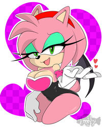 1girls 2d alternate_breast_size alternate_costume amy_rose amy_the_bat anthro breasts cosplay female green_eyes hedgehog pink_fur pink_hair rouge_the_bat_(cosplay) sirenstudios solo sonic_(series) sonic_the_hedgehog_(series)