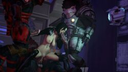 3d anal breasts camera fellatio filmed interspecies krogan mass_effect mass_effect_3 miranda_lawson oral penis pussy reverse_cowgirl_position sex source_filmmaker suck threesome vaginal_penetration