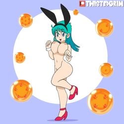 1girls 2d 2d_animation animated bouncing_breasts bowtie breasts bulma_(bunny) bulma_briefs bunny_costume bunny_ears bunny_girl detached_collar dragon_ball dragon_ball_(classic) dragon_ball_(object) female female_only functionally_nude green_hair nipples no_sound nude patreon pussy red_heels red_high_heels shounen_jump solo tagme teenager thighs twistedgrim vagina video wrist_cuffs