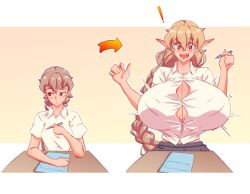 1girls alice_(n647) before_and_after big_breasts breast_expansion breasts female female_only growth huge_breasts large_breasts massive_breasts n647 original original_character solo tagme transformation