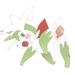 1:1 1boy 1girls 2020 blush bodily_fluids cum cum_in_pussy cum_inside disembodied_penis duo eye_contact female feral from_behind_position fur furry genital_fluids green_body green_eyes green_fur half-closed_eyes hi_res humanoid_genitalia humanoid_penis interspecies legendary_pokemon looking_at_viewer looking_back male multicolored_body nintendo open_mouth penetration penis pokémon_(species) pokemon pokemon_(species) pokemon_dppt pokephilia pussy sex shaymin simple_background sky_forme_shaymin tears two_tone_body vaginal_penetration video_games white_background white_body white_fur youjomodoki