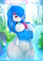 1girls 2020 absurd_res anthro ashraely big_breasts blush breasts clothed clothing curvy_figure digital_media_(artwork) female female_gardevoir female_only fingers forest furniture gardevoir hi_res humanoid looking_at_viewer looking_back nintendo outside pokémon_(species) pokemon pokemon_(species) pokemon_rse red_eyes saraiah_(heraldinthedark) smile solo standing thick_thighs tree video_games voluptuous wide_hips